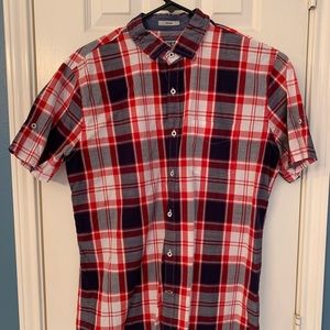 Express Fitted Short Sleeve Button Down